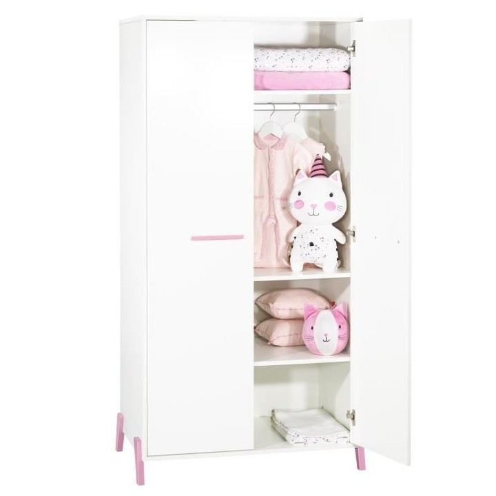 Babyprice - JOY ROSE - Armoire 2 Portes