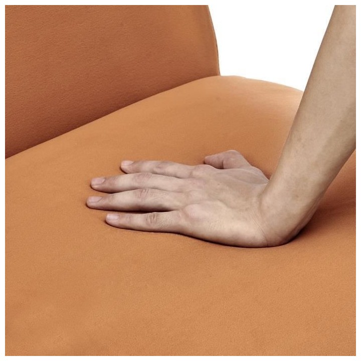 Fauteuil en Velours Terracotta - Pieds en bois naturel - L 63 x P 78 x