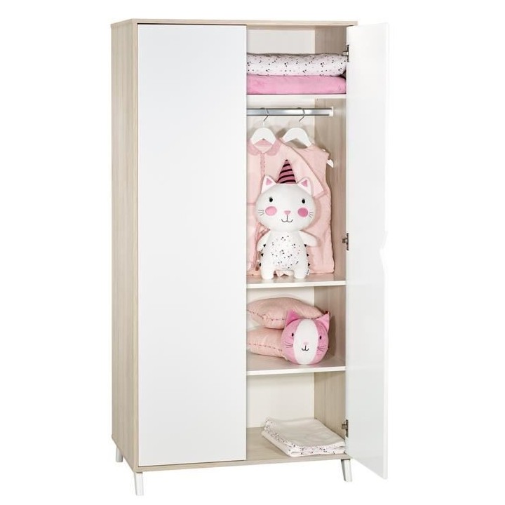 Babyprice - SCANDI NATUREL - Armoire 2 Portes