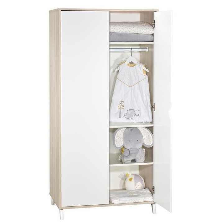 Babyprice - SCANDI NATUREL - Armoire 2 Portes