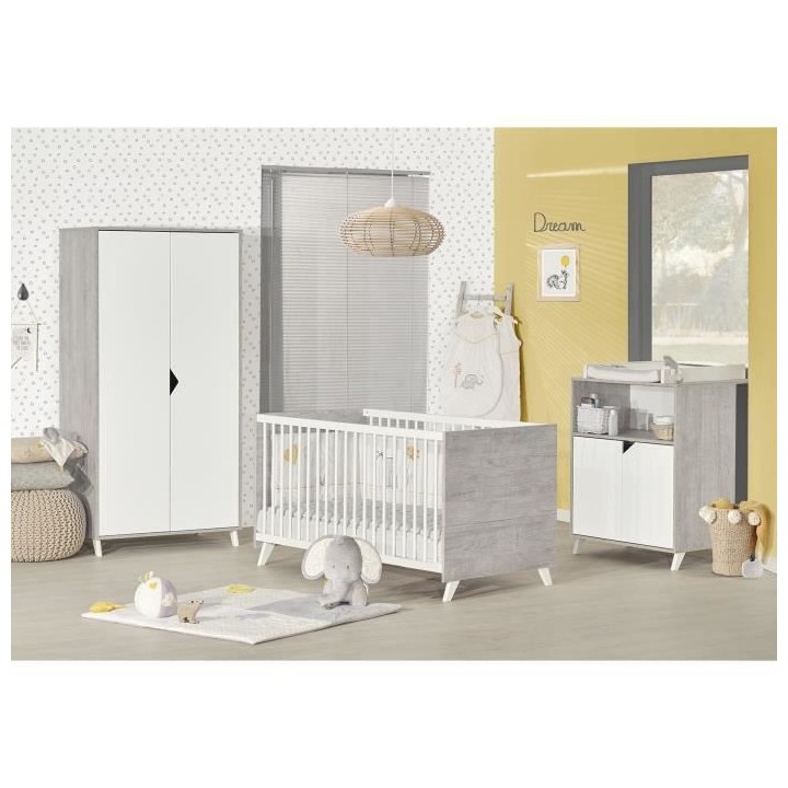 Babyprice - SCANDI GRIS - Lit Evolutif Little Big Bed 140x70