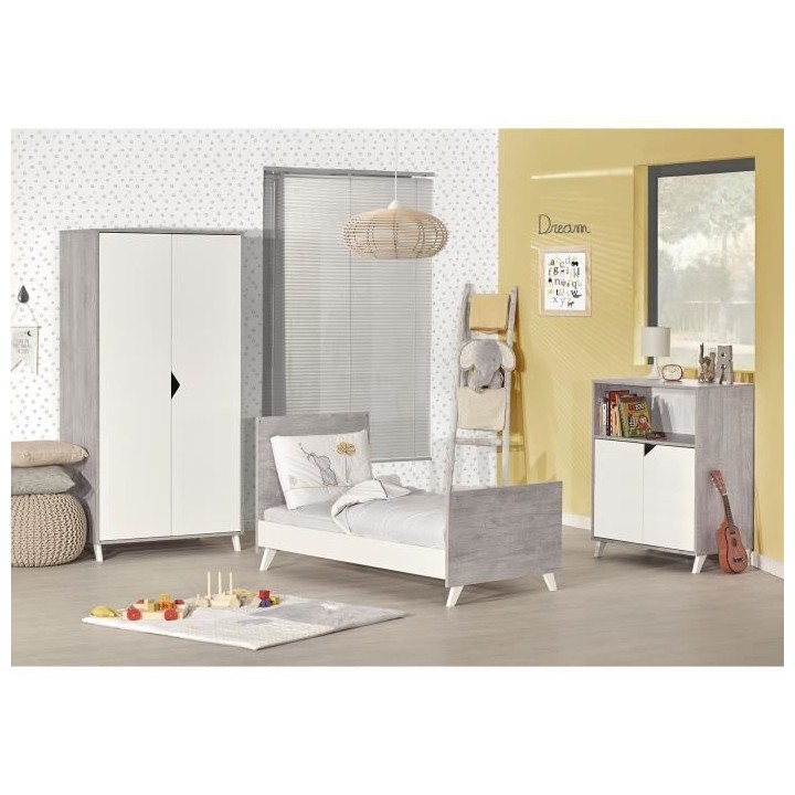 Babyprice - SCANDI GRIS - Lit Evolutif Little Big Bed 140x70