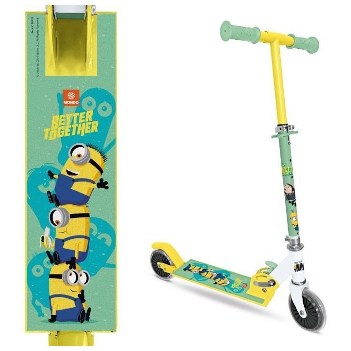 MONDO - Trottinette / Patinette 2 roues pliable - Minions - Moi moche