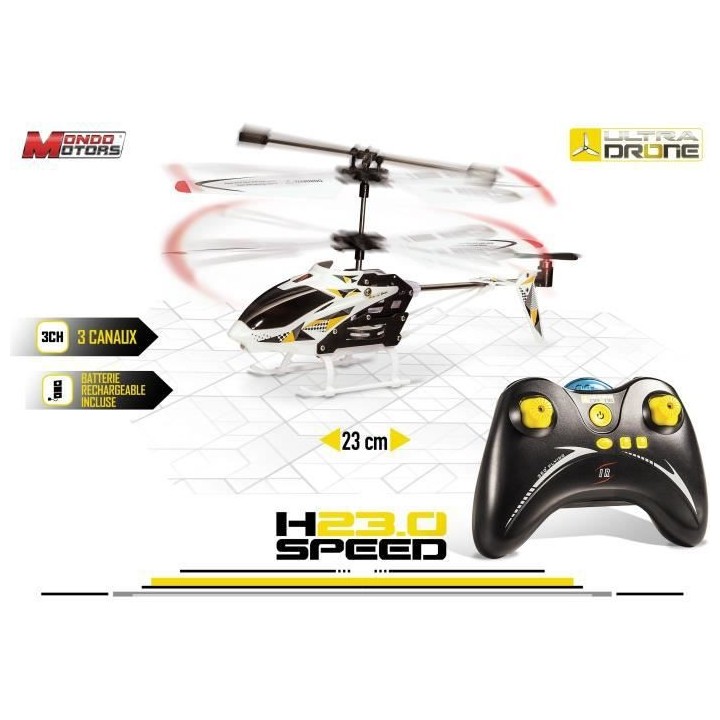 MONDO MOTORS - Hélicoptere télécommandé - Ultradrone H23 Speed - L