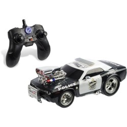 MONDO MOTORS - Véhicule radiocommandé - Sons et lumieres - Hot Wheels Police Pursuit - Voiture de police - 28cm