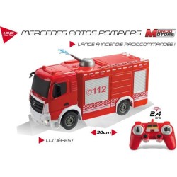 MONDO MOTORS - Véhicule radiocommandé - Effets lumineux - Mercedes Antos - Camion pompiers - �chelle 1:26eme