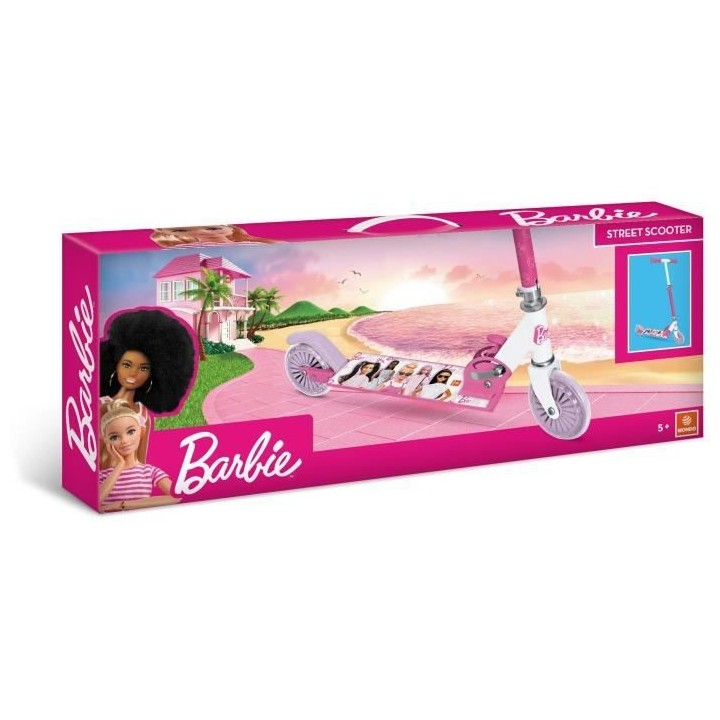 MONDO - Trottinette / Patinette 2 roues pliable - Barbie