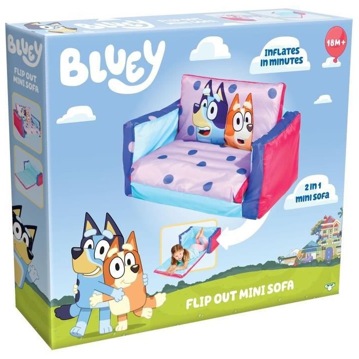 Mini canapé convertible - canapé-lit gonflable pour enfants BLUEY