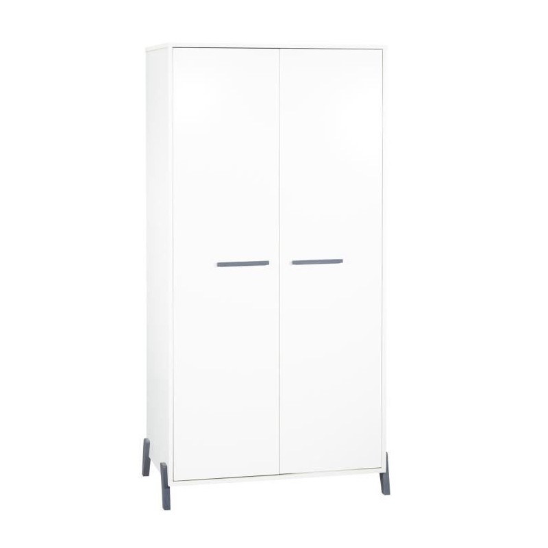 Babyprice - JOY GRIS - Armoire 2 Portes