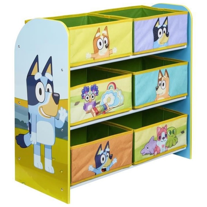 Meuble de rangement pour chambre d'enfant avec 6 bacs BLUEY