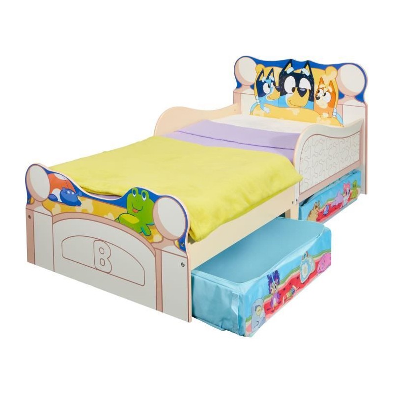 Lit pour enfants avec espace de rangement sous le lit BLUEY