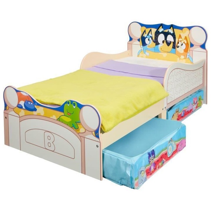 Lit pour enfants avec espace de rangement sous le lit BLUEY