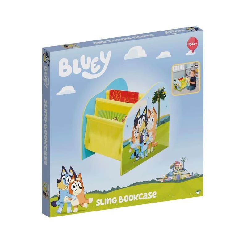 Bibliotheque a pochettes pour enfants - Rangement de livres pour chambre d'enfant BLUEY