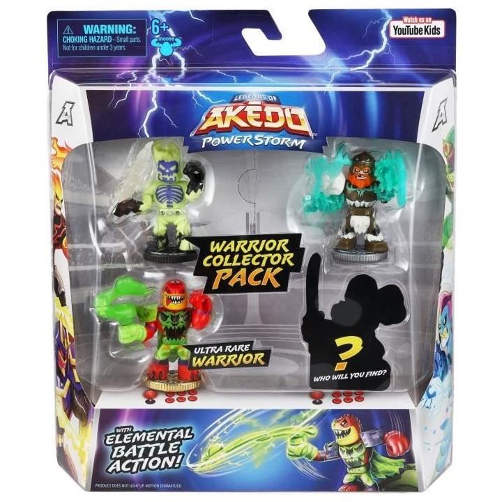 Figurine - Pack Warrior 4 figurines Powerstorm A - Akedo MOOSE TOYS
