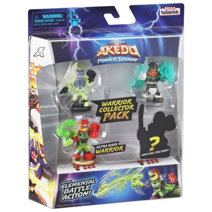 Figurine - Pack Warrior 4 figurines Powerstorm A - Akedo MOOSE TOYS