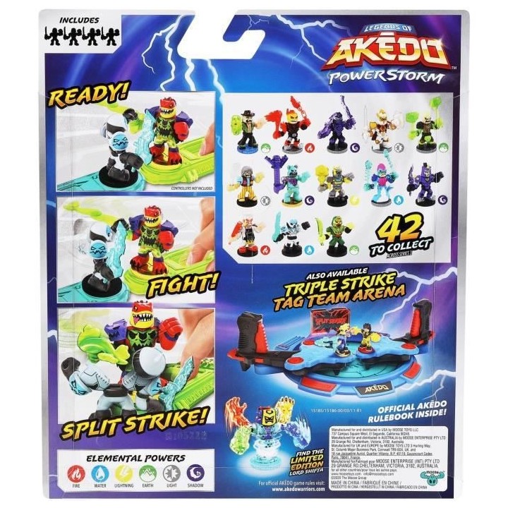 Figurine - Pack Warrior 4 figurines Powerstorm A - Akedo MOOSE TOYS