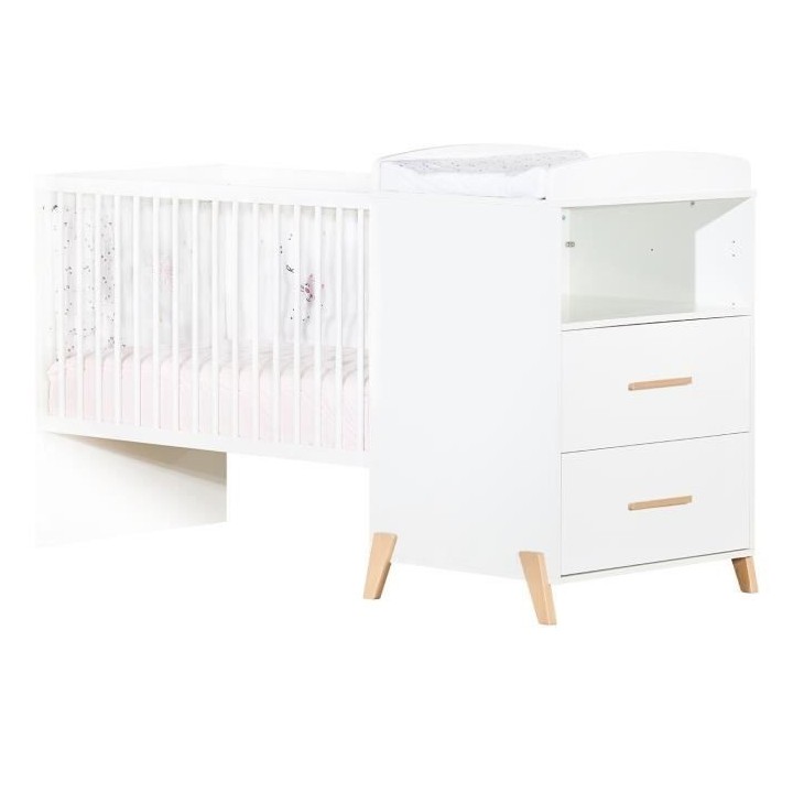 Babyprice - JOY NATUREL - Lit Combiné Evolutif 120x60 en 90x190