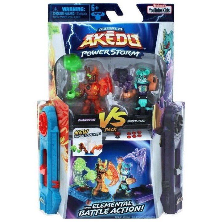 Figurines - Pack Duo Powerstorm Burndown vs Shred Head - Akedo MOOSE T