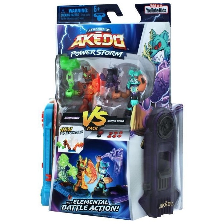 Figurines - Pack Duo Powerstorm Burndown vs Shred Head - Akedo MOOSE T