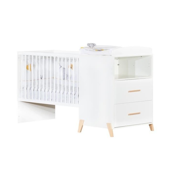 Babyprice - JOY NATUREL - Lit Combiné Evolutif 120x60 en 90x190