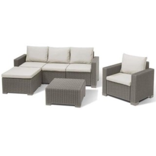 Salon de jardin - en résine imitation rotin tressé - Allibert by KET