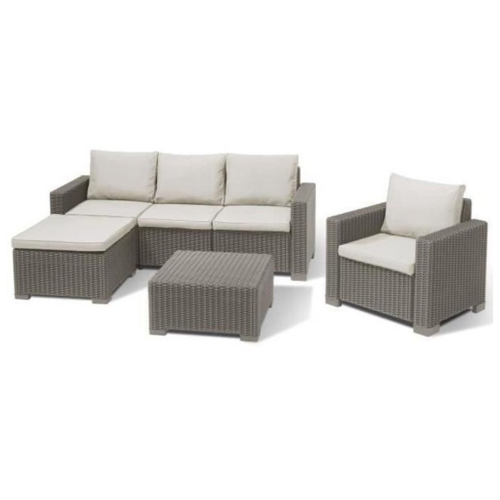 Salon de jardin - en résine imitation rotin tressé - Allibert by KET