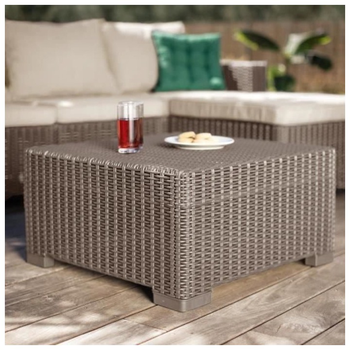 Salon de jardin - en résine imitation rotin tressé - Allibert by KET