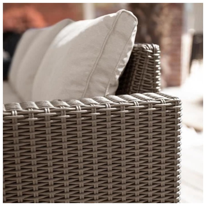 Salon de jardin - en résine imitation rotin tressé - Allibert by KET