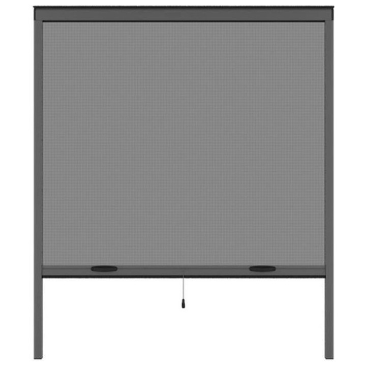 Moustiquaire de fenetre L160 x H170 cm en aluminium gris anthracite -