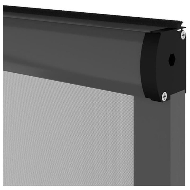 Moustiquaire de fenetre L160 x H170 cm en aluminium gris anthracite -