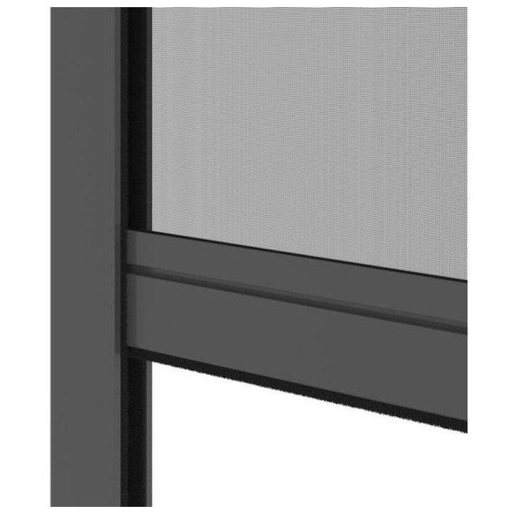 Moustiquaire de fenetre L160 x H170 cm en aluminium gris anthracite -