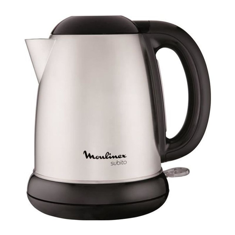 MMOULINEX BY540D10 Subito Bouilloire électrique, 1,7 L, Inox, Bouilloire sans fil, Base 360°, Niveau d'eau visible - Noir