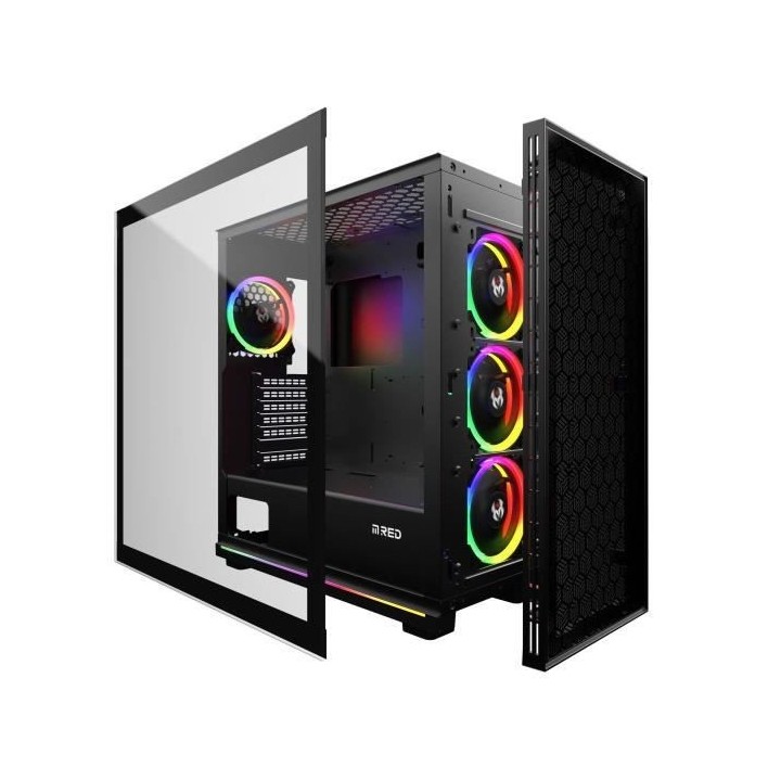 MRED - Boîtier PC Gamer ATX - RGB Black Destroyer Gamma-G