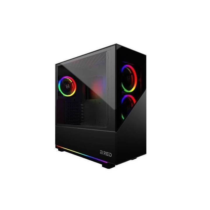 MRED - Boîtier PC Gamer ATX - Noir RGB Elite