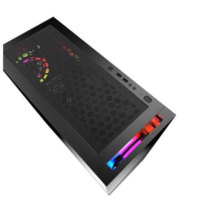 MRED - Boîtier PC Gamer ATX - Noir RGB Elite