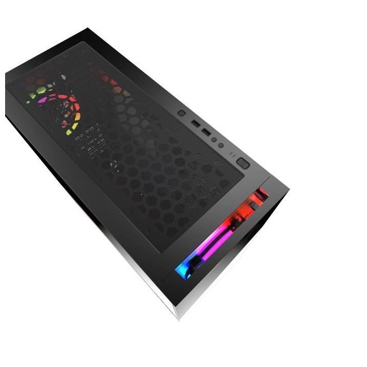 MRED - Boîtier PC Gamer ATX - Blanc RGB Elite