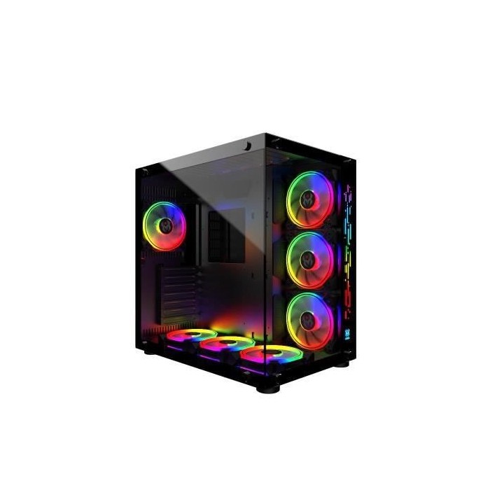 MRED - Boîtier PC Gamer ATX - Noir RGB Crystal Sea