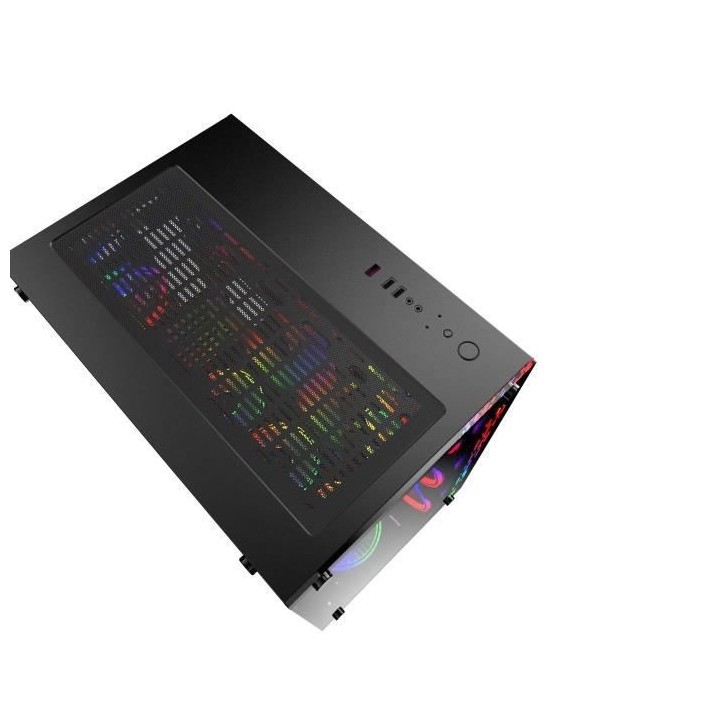 MRED - Boîtier PC Gamer ATX - Noir RGB Crystal Sea
