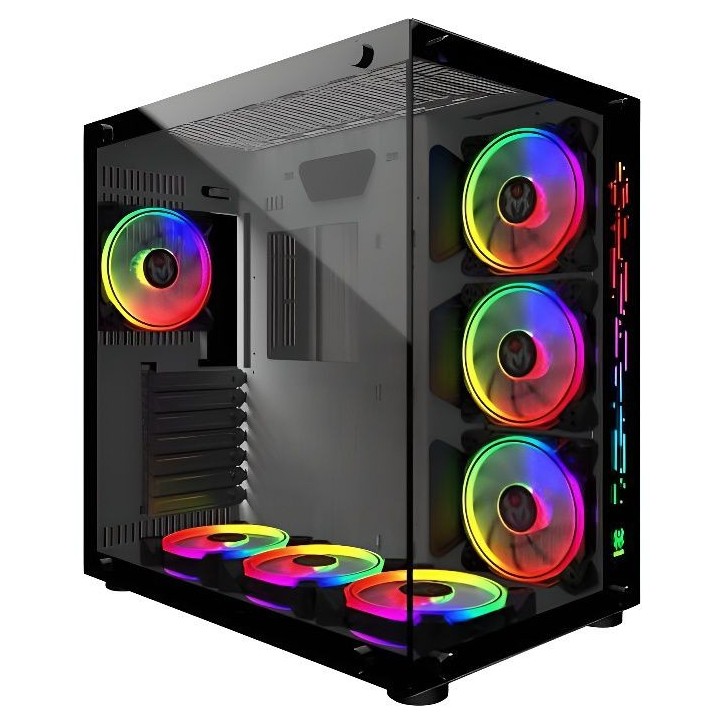 MRED - Boîtier PC Gamer ATX - Blanc RGB Crystal Sea