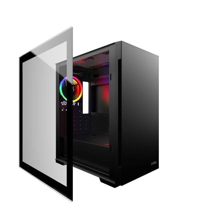 MRED - Boîtier PC Gamer M-ATX - Noir RGB Mercury