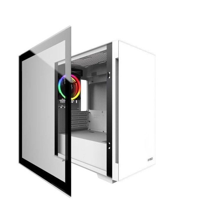 MRED - Boîtier PC Gamer M-ATX - Blanc RGB Mercury