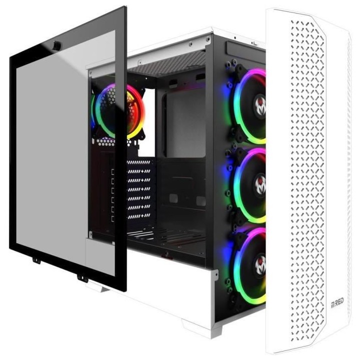 MRED - Boîtier PC Gamer ATX - Blanc RGB Dream Eyes