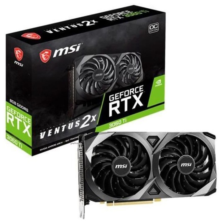Carte Graphique - MSI - RTX 3060TI VENTUS 2X 8GD6X OC - 8 Go - GDDR6 -