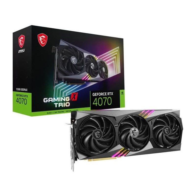 MSI - Nvidia - Carte Graphique - GeForce RTX 4070 GAMING X TRIO - 12Go