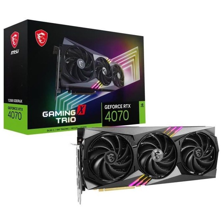 MSI - Nvidia - Carte Graphique - GeForce RTX 4070 GAMING X TRIO - 12Go
