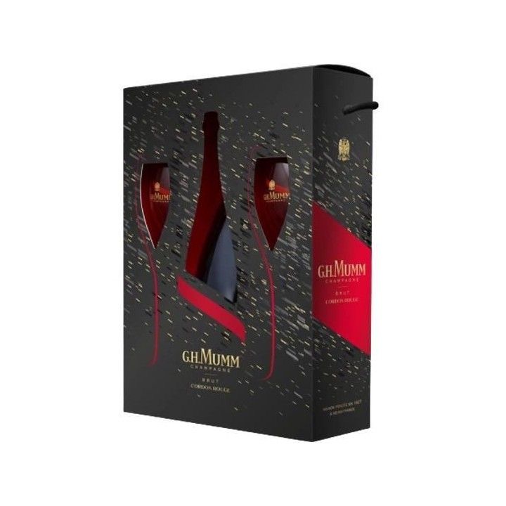Coffret Champagne Mumm Cordon Rouge + 2 flûtes