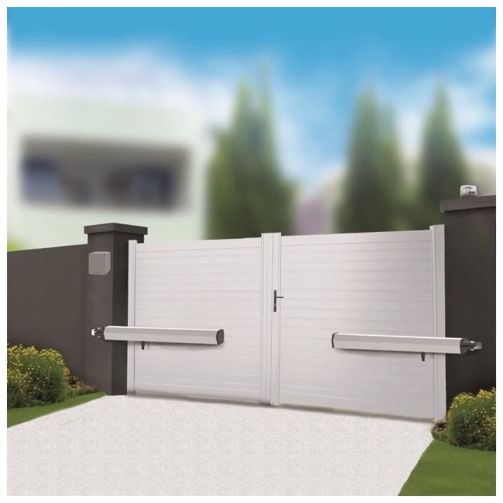 Motorisation a vis sans fin pour portail battant + 4 télécommandes -