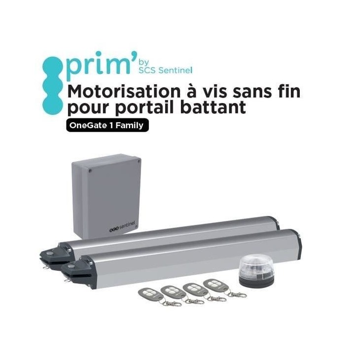 Motorisation a vis sans fin pour portail battant + 4 télécommandes -