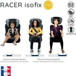 Siege auto NANIA RACER - Isofix - Groupe 1/2/3 (9-36Kg) - Tetiere réglable en hauteur - Flamingo - Fabriqué en France