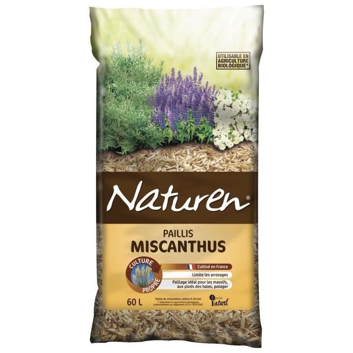 NATUREN Paillis de Miscanthus 60L
